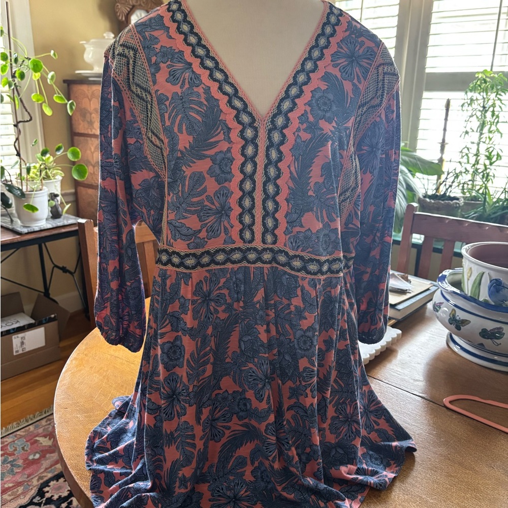 J. Jill Pink and Blue Floral Tunic